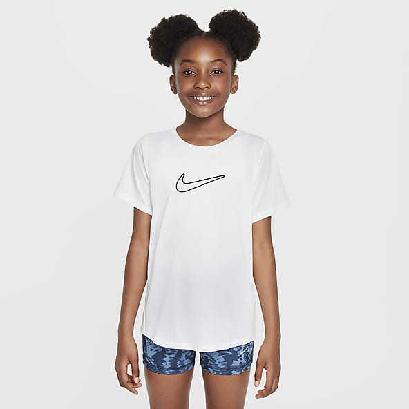 Girls white nike t shirt top